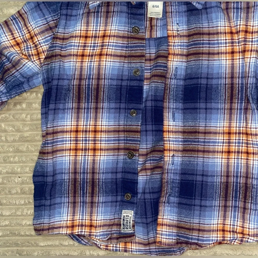 👕 Trendy Plaid Boys Flannel Shirt | OshKosh B’Gosh | Size 6/6A